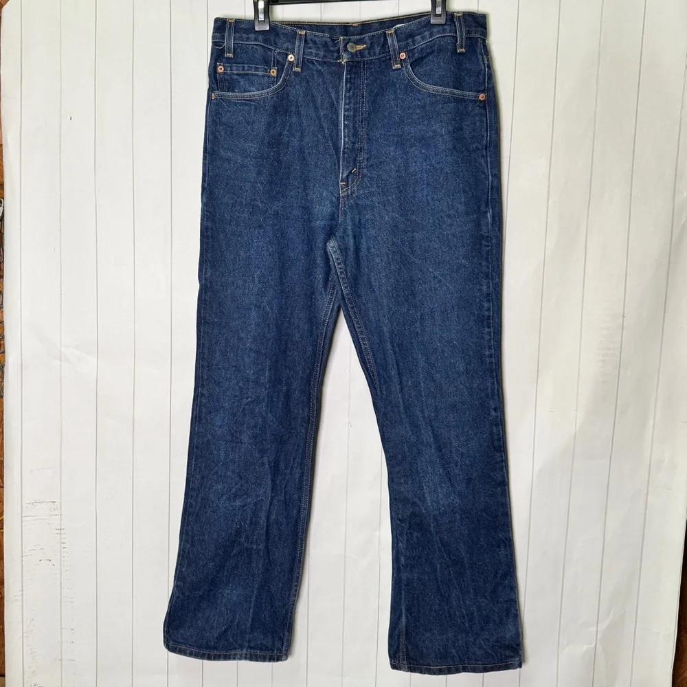 VTG Y2K Levi's 517 100% Cotton Dark Denim Bootcut Jeans Men's 36x32 Casual Pants